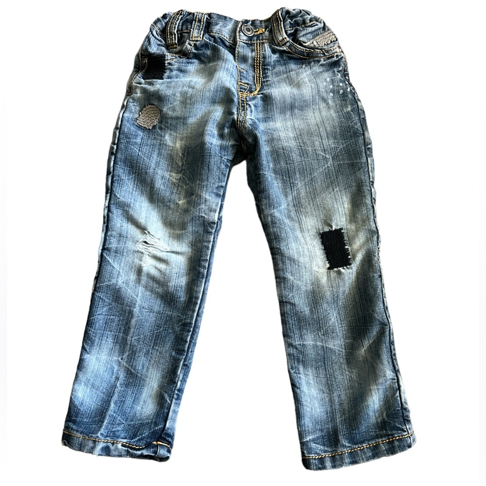 Zara Baby‎ Distressed Patch Denim Collection Jeans Size: 12-18 Months